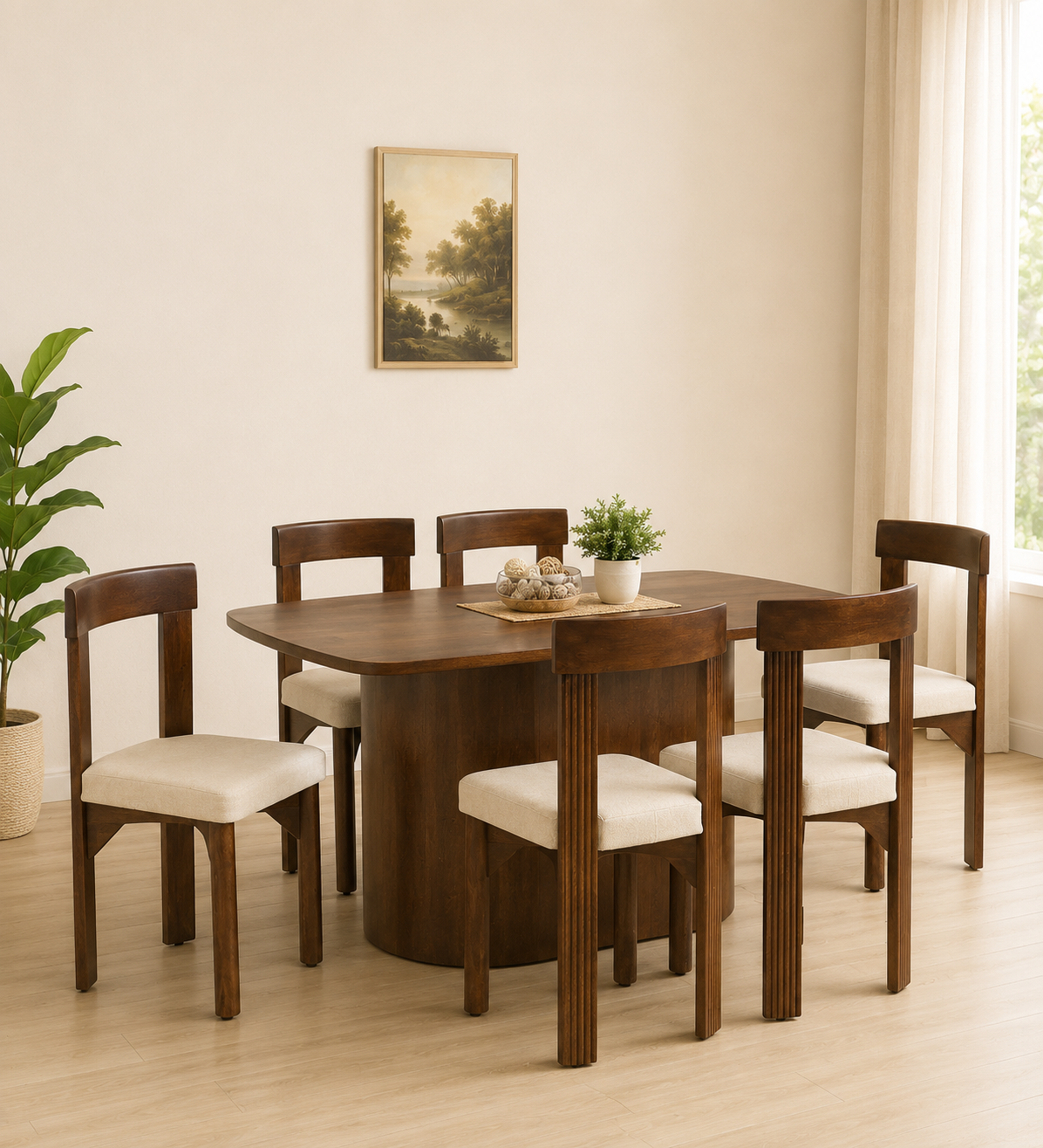 Orvesta Handcrafted Solid Sheesham Wood Dining Set
