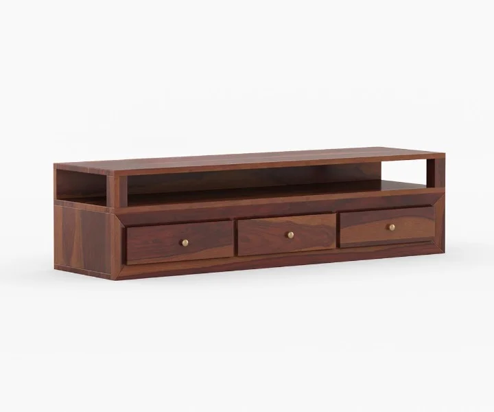 Porto Contemporary Solid Sheesham Wood TV Unit - Image 3