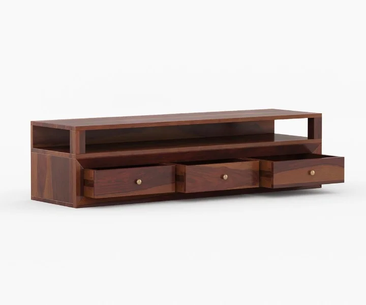 Porto Contemporary Solid Sheesham Wood TV Unit - Image 5
