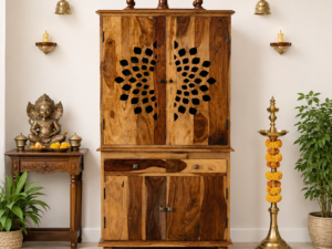 Prarthana Elegant Solid Sheesham Wood Pooja Mandir