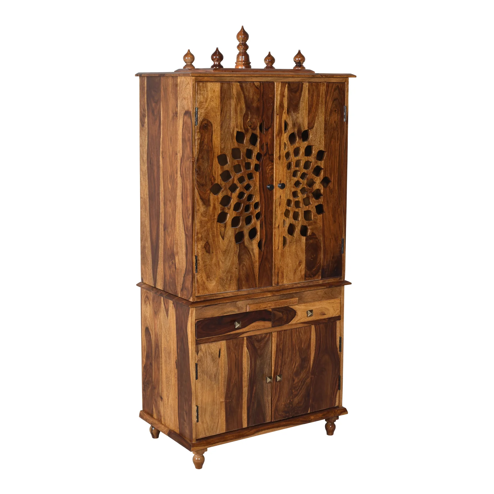 Prarthana Elegant Solid Sheesham Wood Pooja Mandir - Image 3