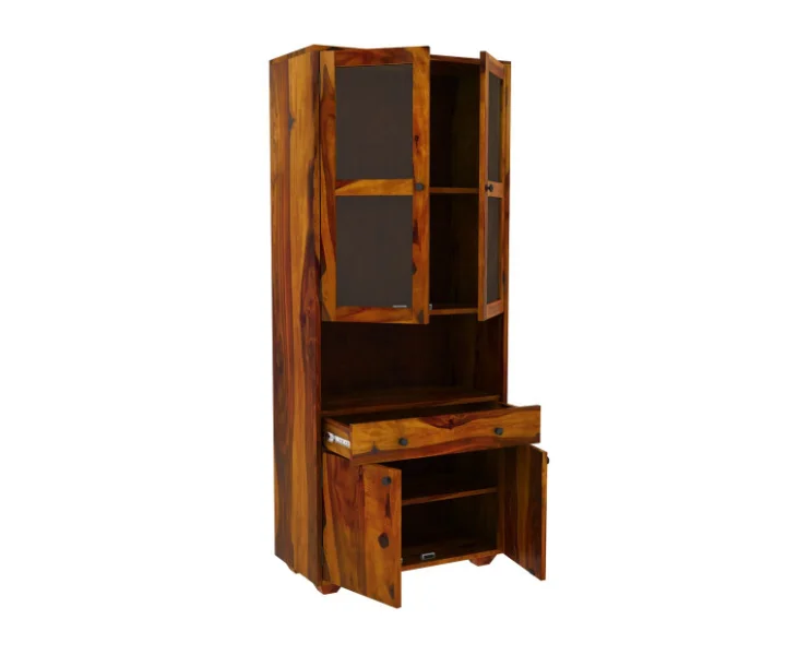 Premium Designer Solid Sheesham Wood Display Bookshelf for Living Room - Image 2