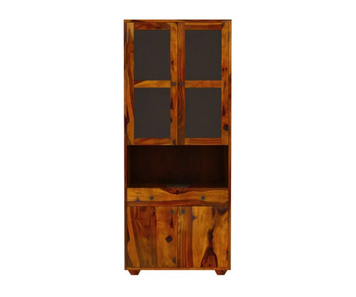 Premium Designer Solid Sheesham Wood Display Bookshelf for Living Room - Image 3