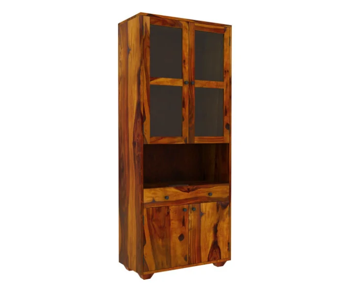 Premium Designer Solid Sheesham Wood Display Bookshelf for Living Room - Image 4