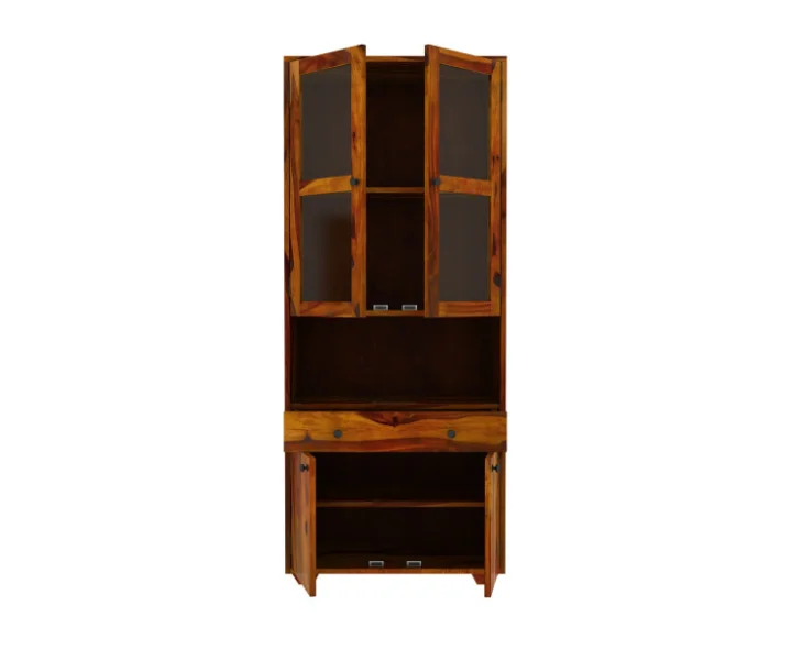 Premium Designer Solid Sheesham Wood Display Bookshelf for Living Room - Image 5