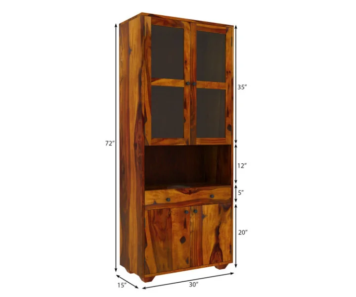 Premium Designer Solid Sheesham Wood Display Bookshelf for Living Room - Image 6