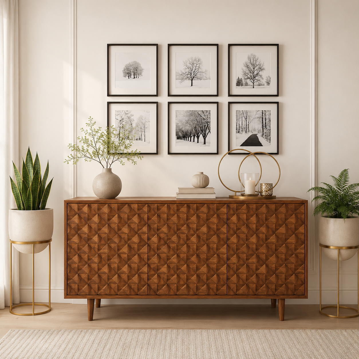 Premium Handcrafted Sheesham Wood Side Board for Elegant Interiors.