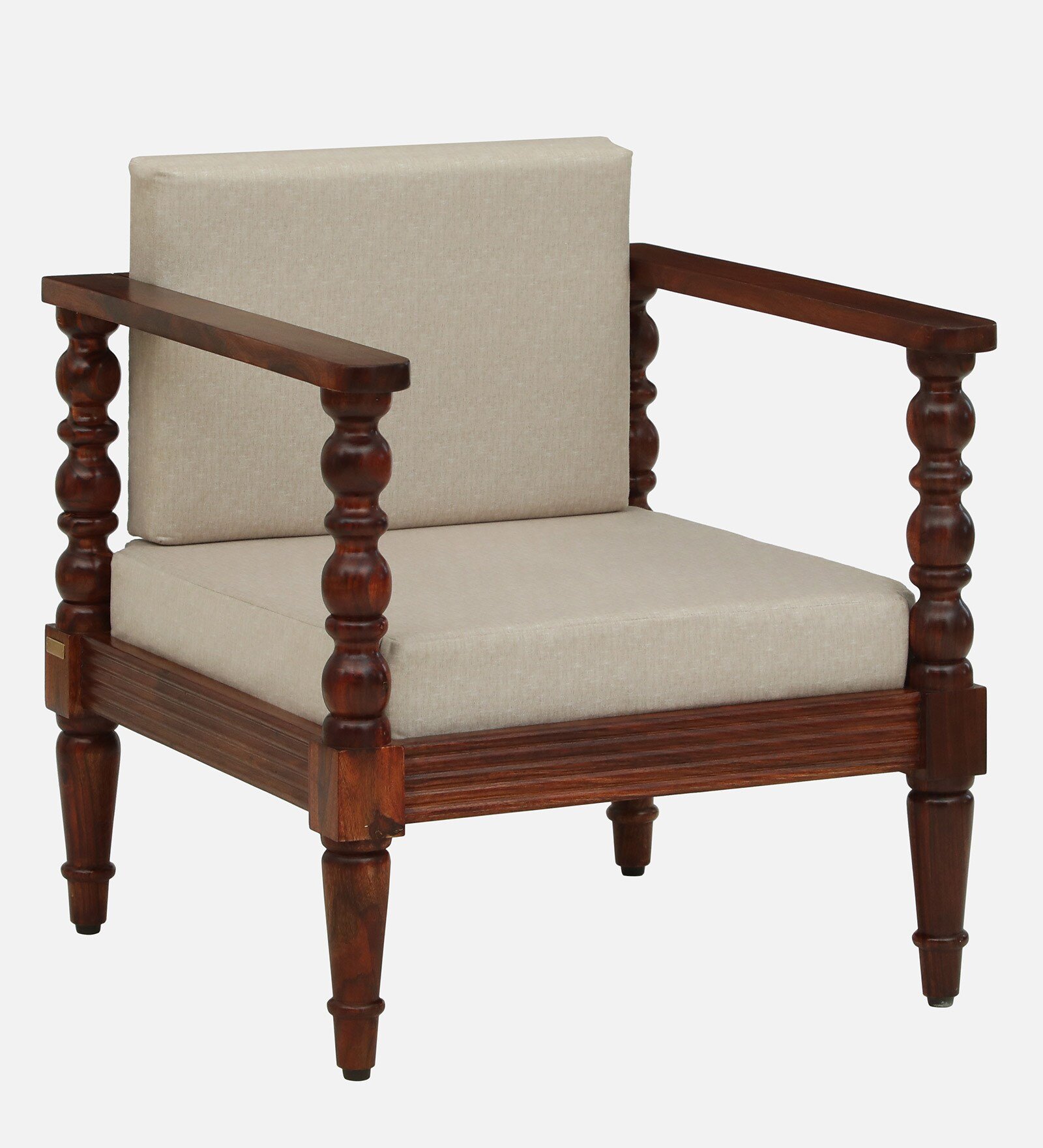 Premium Handcrafted Wooden 1 Seater Sofa for Contemporary Home Décor - Image 2