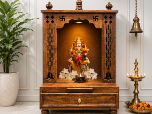 Premium Handcrafted Wooden Pooja Mandir with Elegant Traditional Design