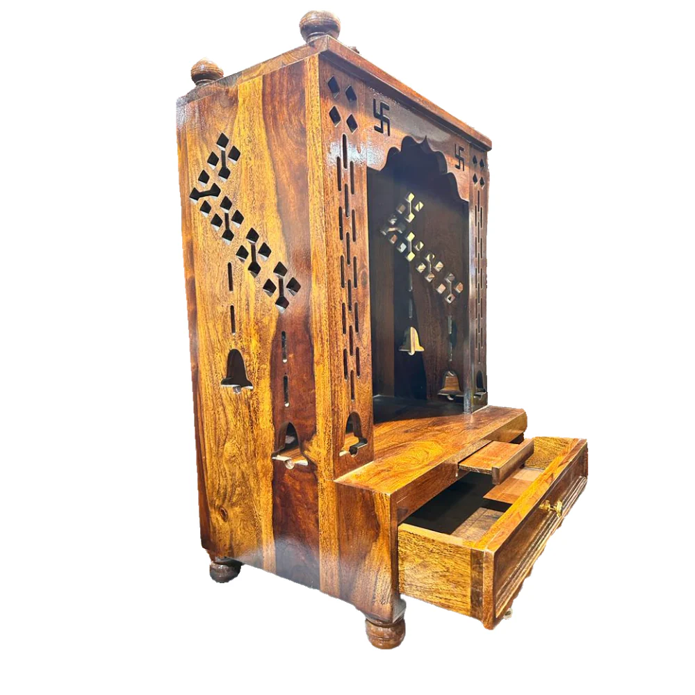 Premium Handcrafted Wooden Pooja Mandir with Elegant Traditional Design - Image 3