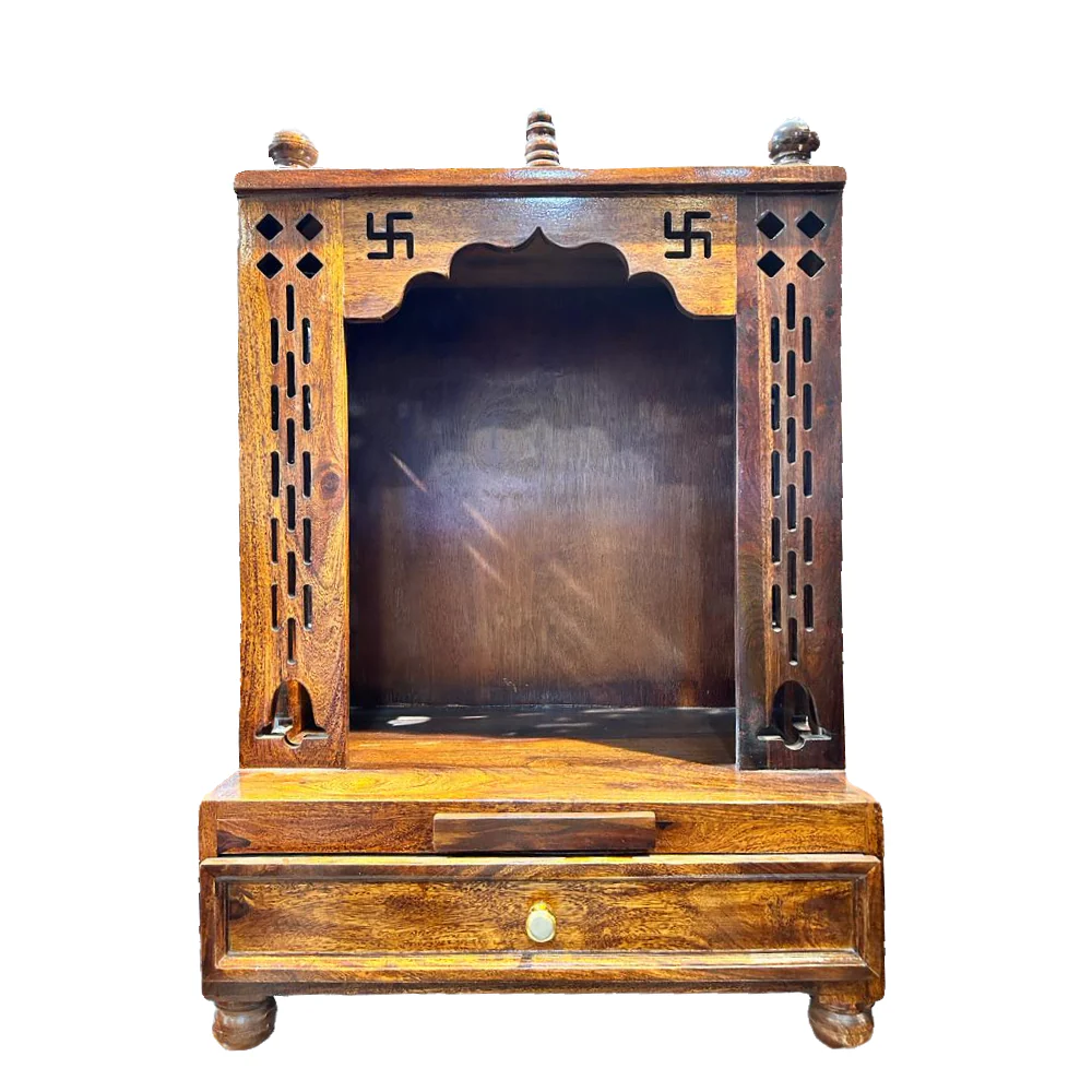 Premium Handcrafted Wooden Pooja Mandir with Elegant Traditional Design - Image 4