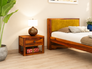Premium Solid Sheesham Wood Bedside Cabinet