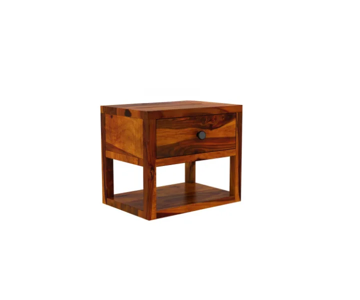 Premium Solid Sheesham Wood Bedside Cabinet - Image 3