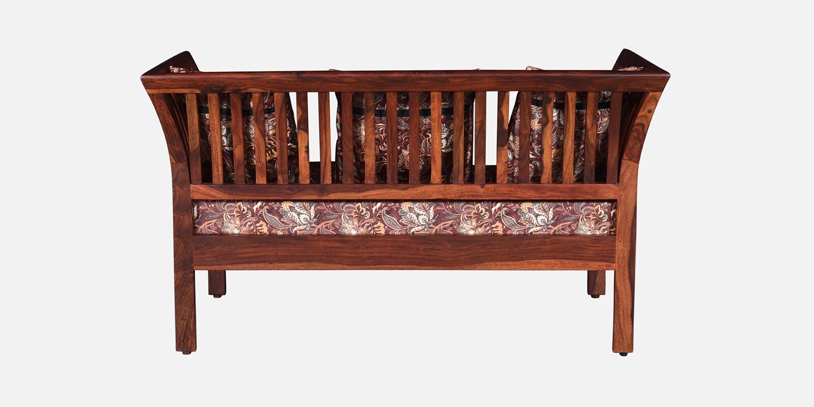 Premium Wooden Strong Sheesham Wood 2 Seater Sofa with Soft Fabric Upholstery - Image 6