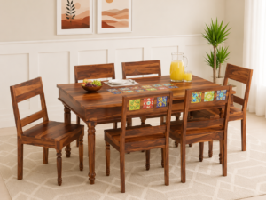 Ravello Modern Solid Sheesham Wood Dining Set