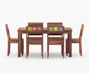 Ravello Modern Solid Sheesham Wood Dining Set - Image 2