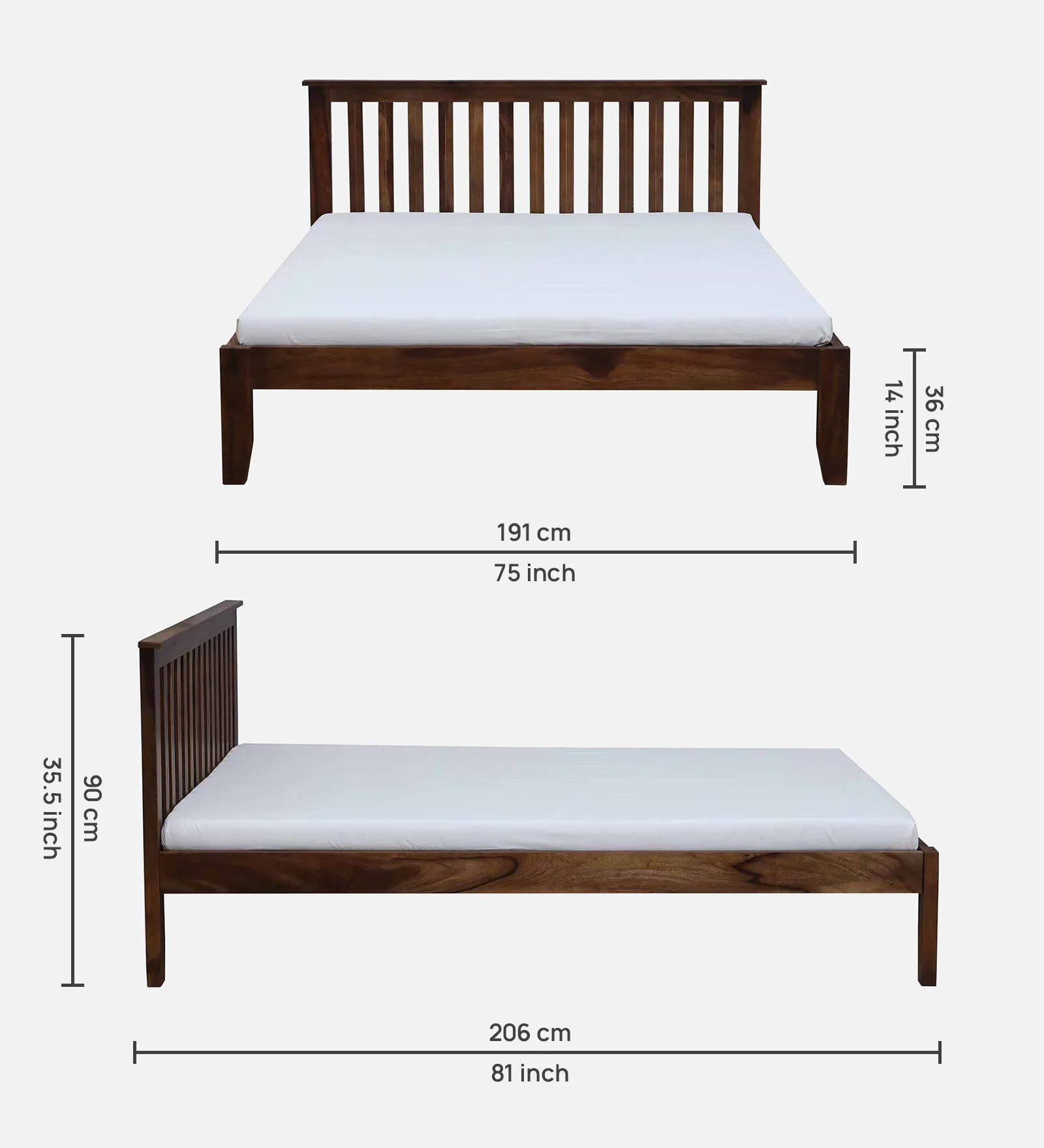 Ravello Premium Solid Sheesham Wood Bed with Stylish Design - Image 7
