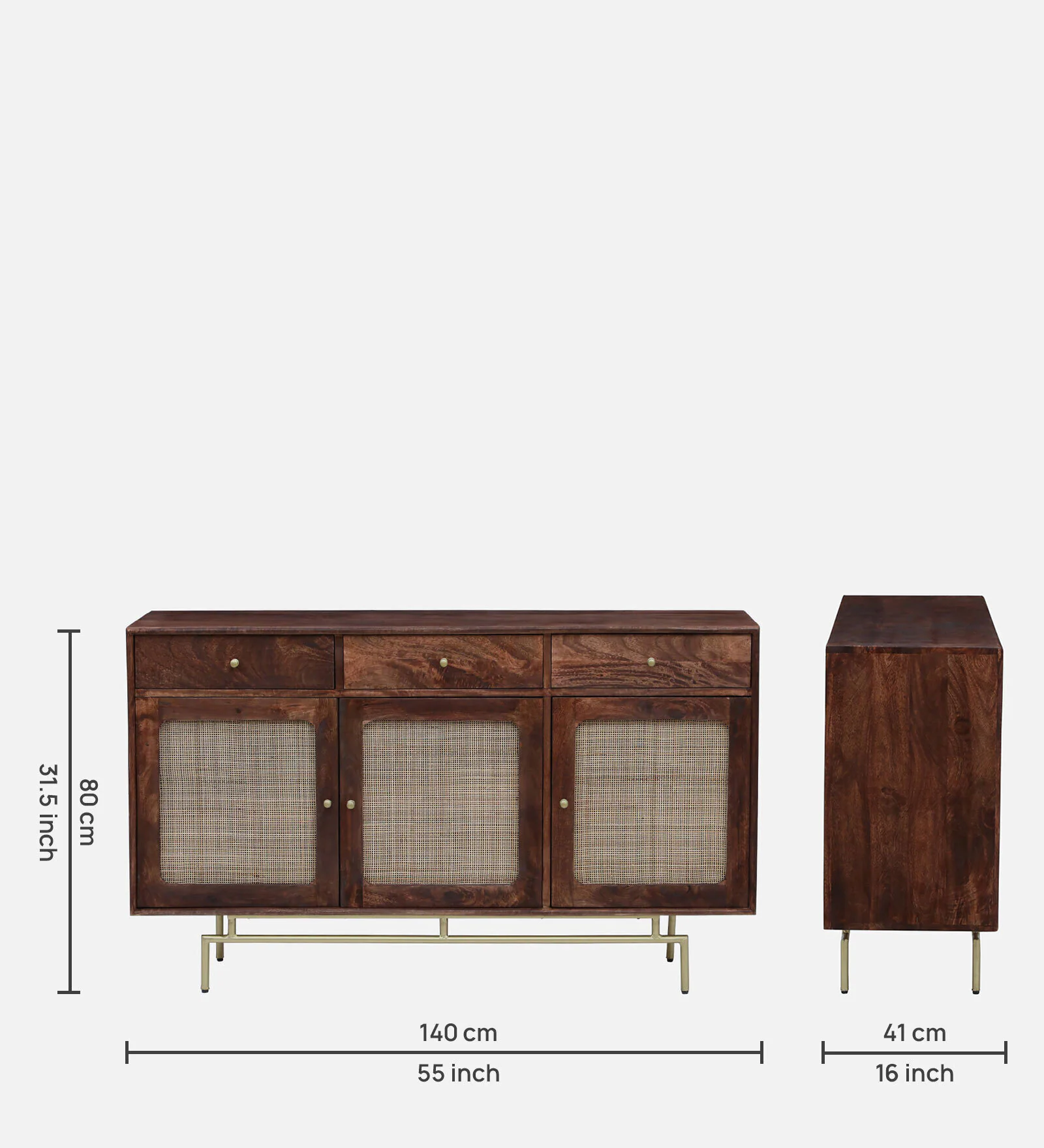 Ravello Solid Wood Side Storage Cabinet in Provincial Teak Finish - Image 7