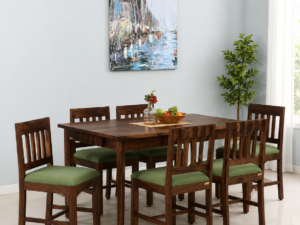 Ravento Handcrafted Solid Sheesham Wood 6 Seater Dining Set