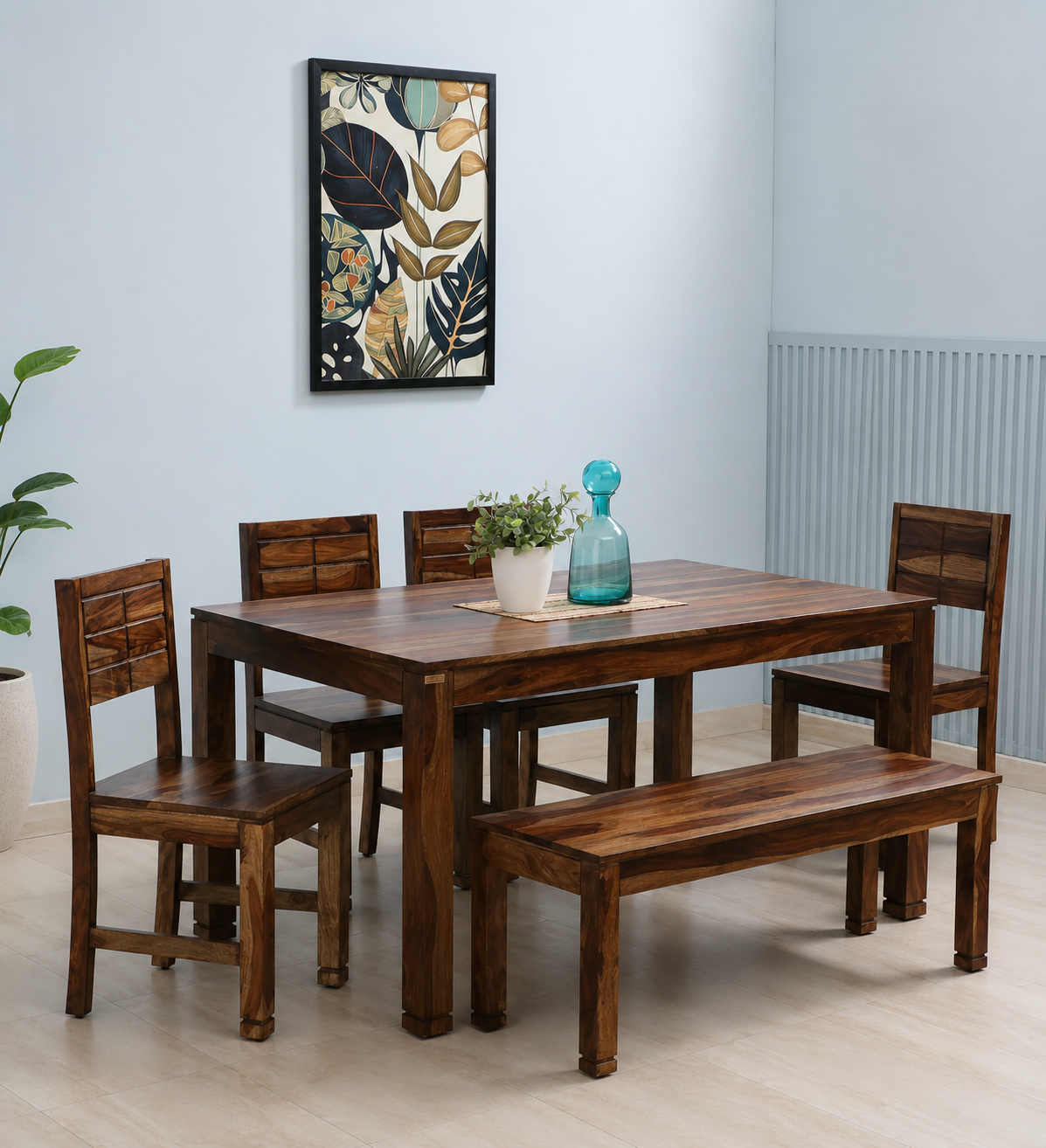 Rivano Premium Solid Sheesham Wood 6 Seater Dining Set