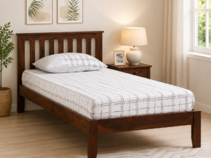 Royal Crest Premium Sheesham Wood Single Bed for Modern Living