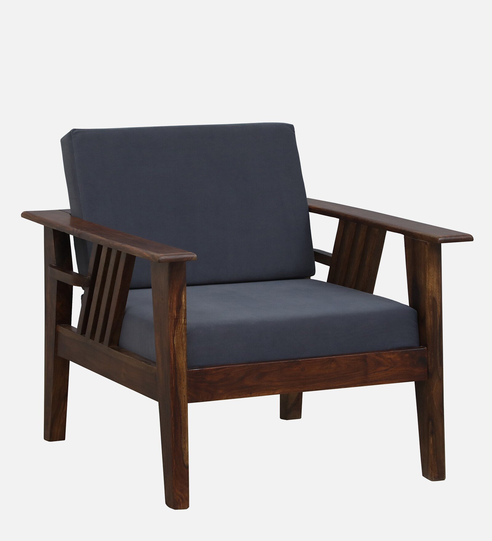 Royal Heritage Solid Wood 1 Seater Sofa with Soft Fabric Upholstery - Image 2