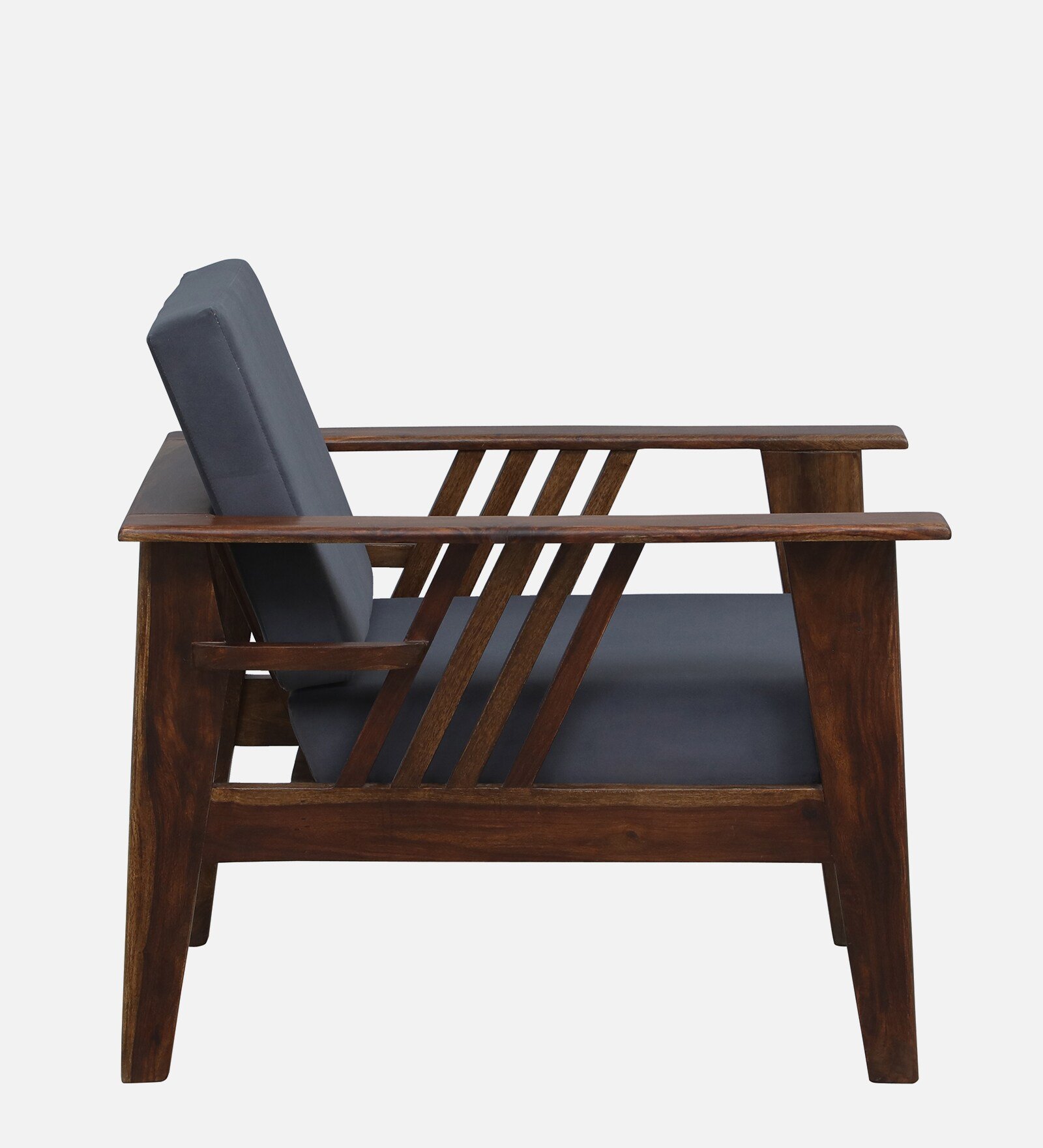 Royal Heritage Solid Wood 1 Seater Sofa with Soft Fabric Upholstery - Image 6