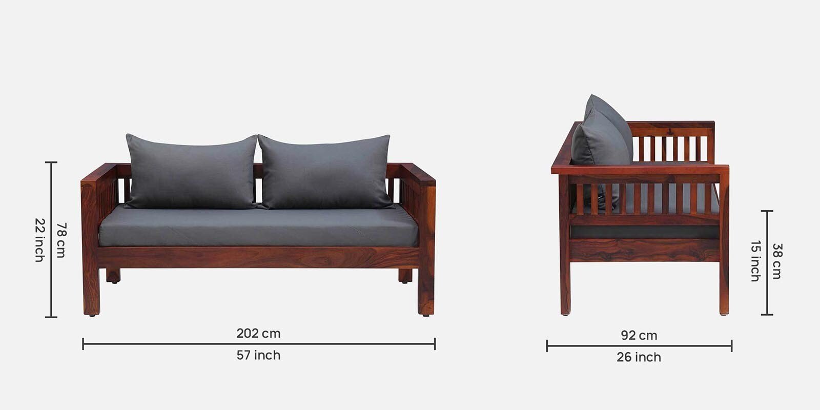 Royal Heritage Solid Wood 2 Seater Sofa Designed for Comfort and Style - Image 4