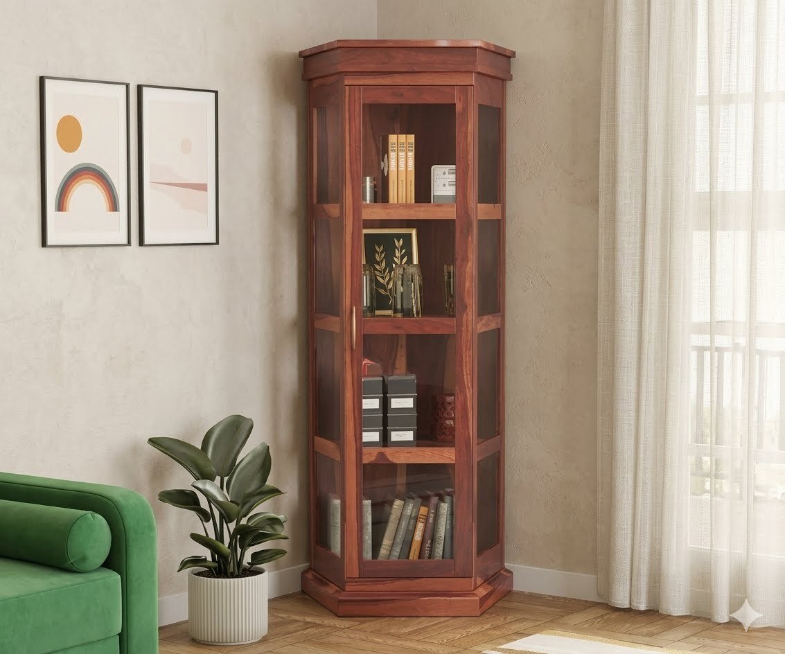 Royal Oak Solid Sheesham Wood Multi Storage Bookshelf for Living Room