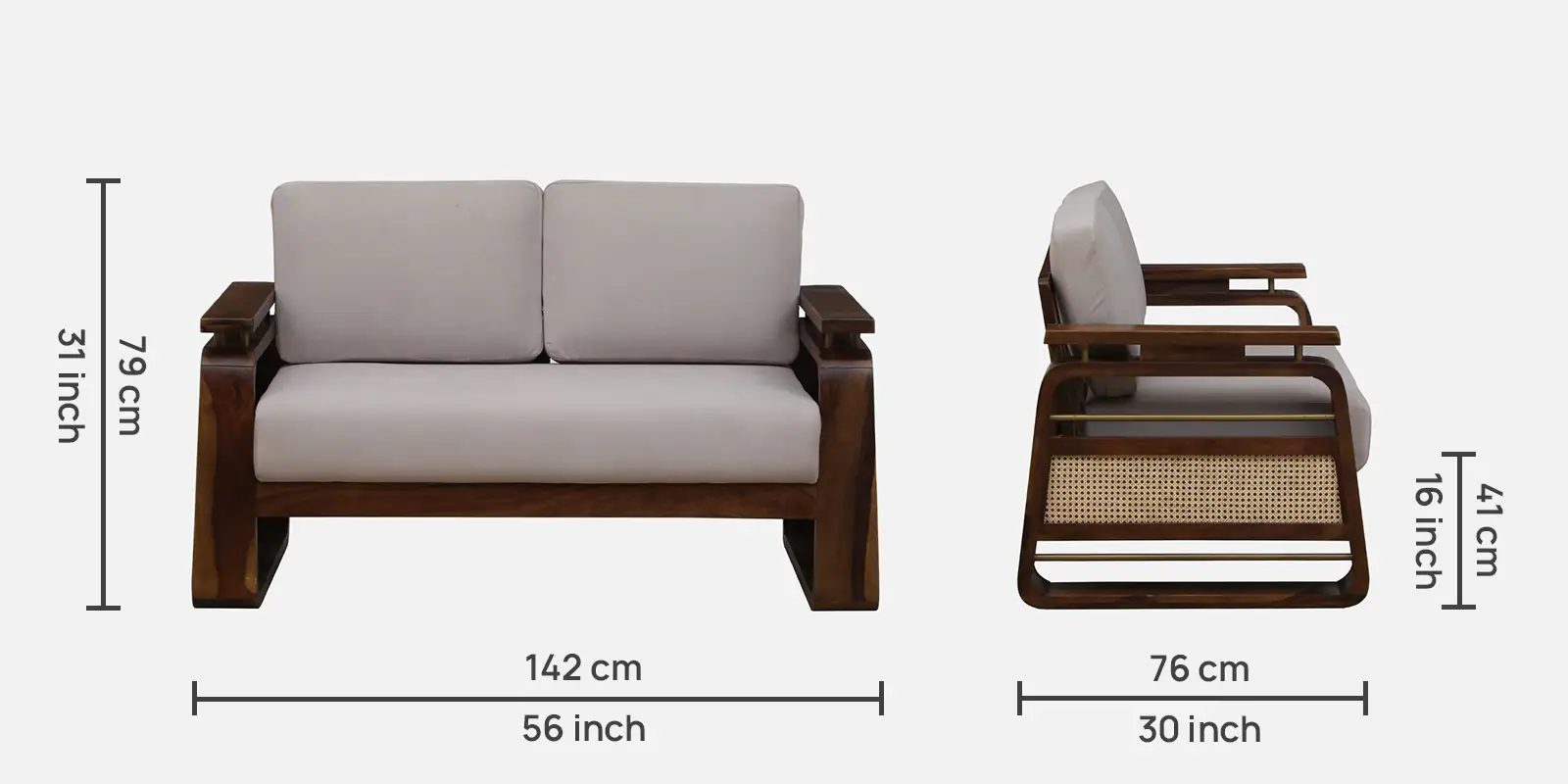 Rustic Charm Sheesham Wood 3 Seater Sofa for Luxury Interiors - Image 5
