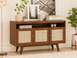 Rustic Haven Solid Sheesham Wood Cabinet in Natural Finish
