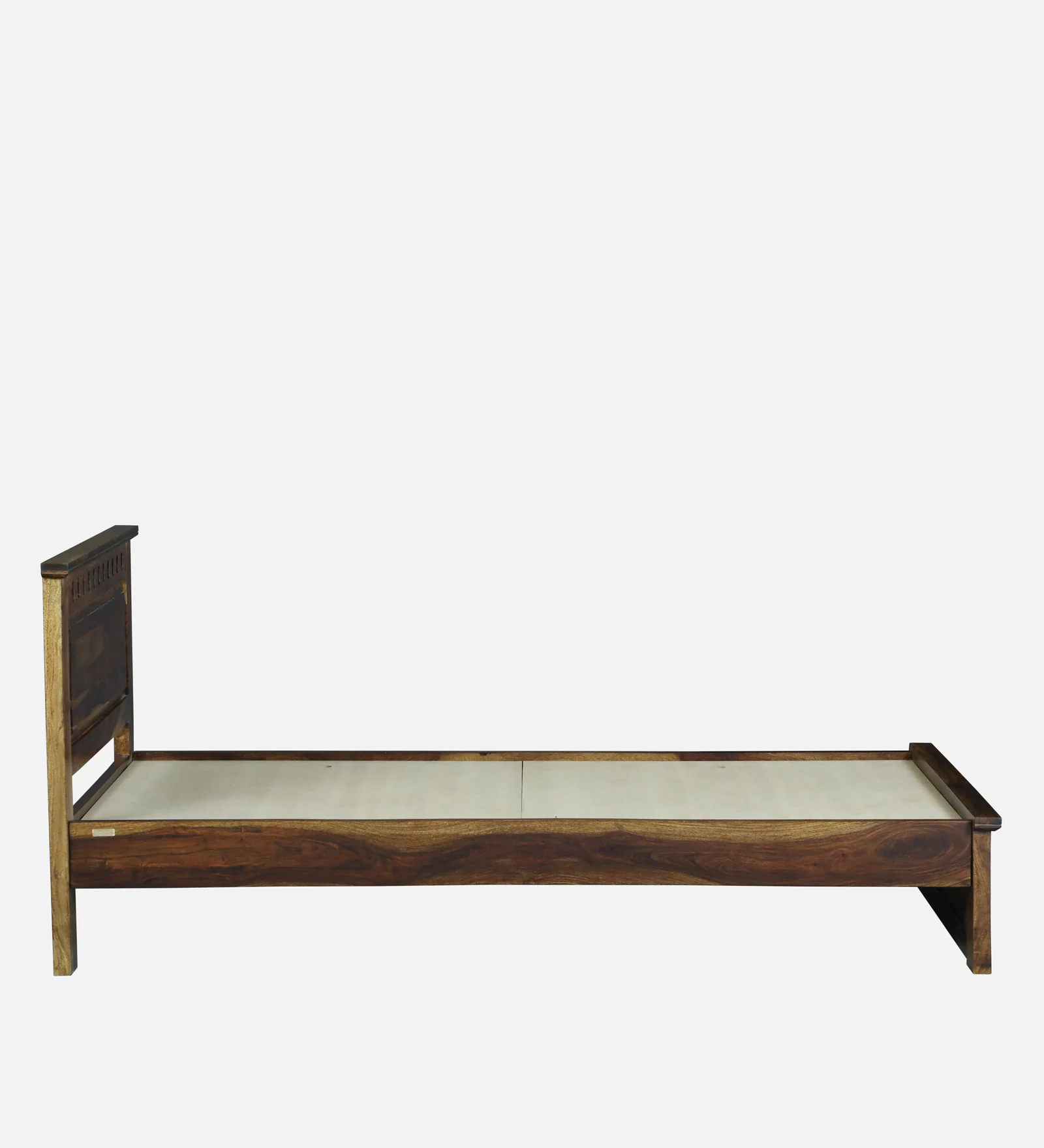 Savora Solid Sheesham Wood Single Bed in Natural Teak Finish - Image 2