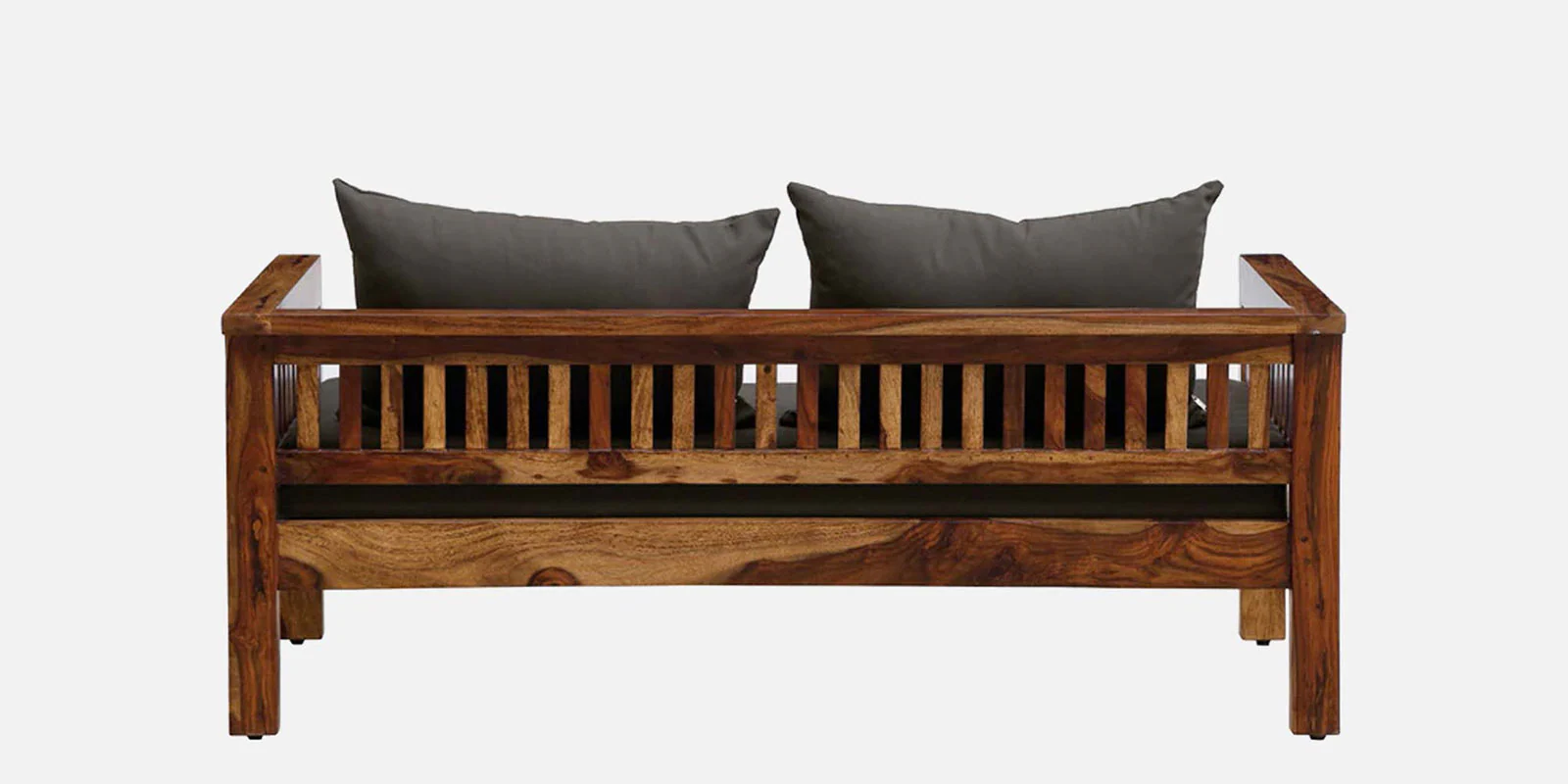 Serenity Luxe Solid Wood 2 Seater Sofa in Natural Wooden Finish - Image 3