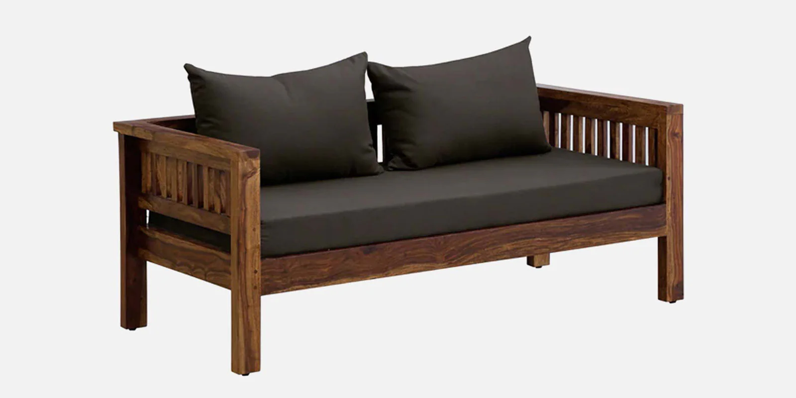 Serenity Luxe Solid Wood 2 Seater Sofa in Natural Wooden Finish - Image 6