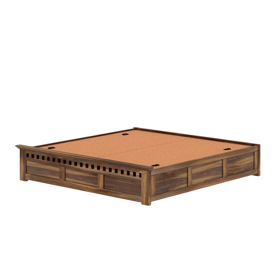 Serenza Solid Sheesham Wood Bed with Minimalist Design in Walnut Finish - Image 5