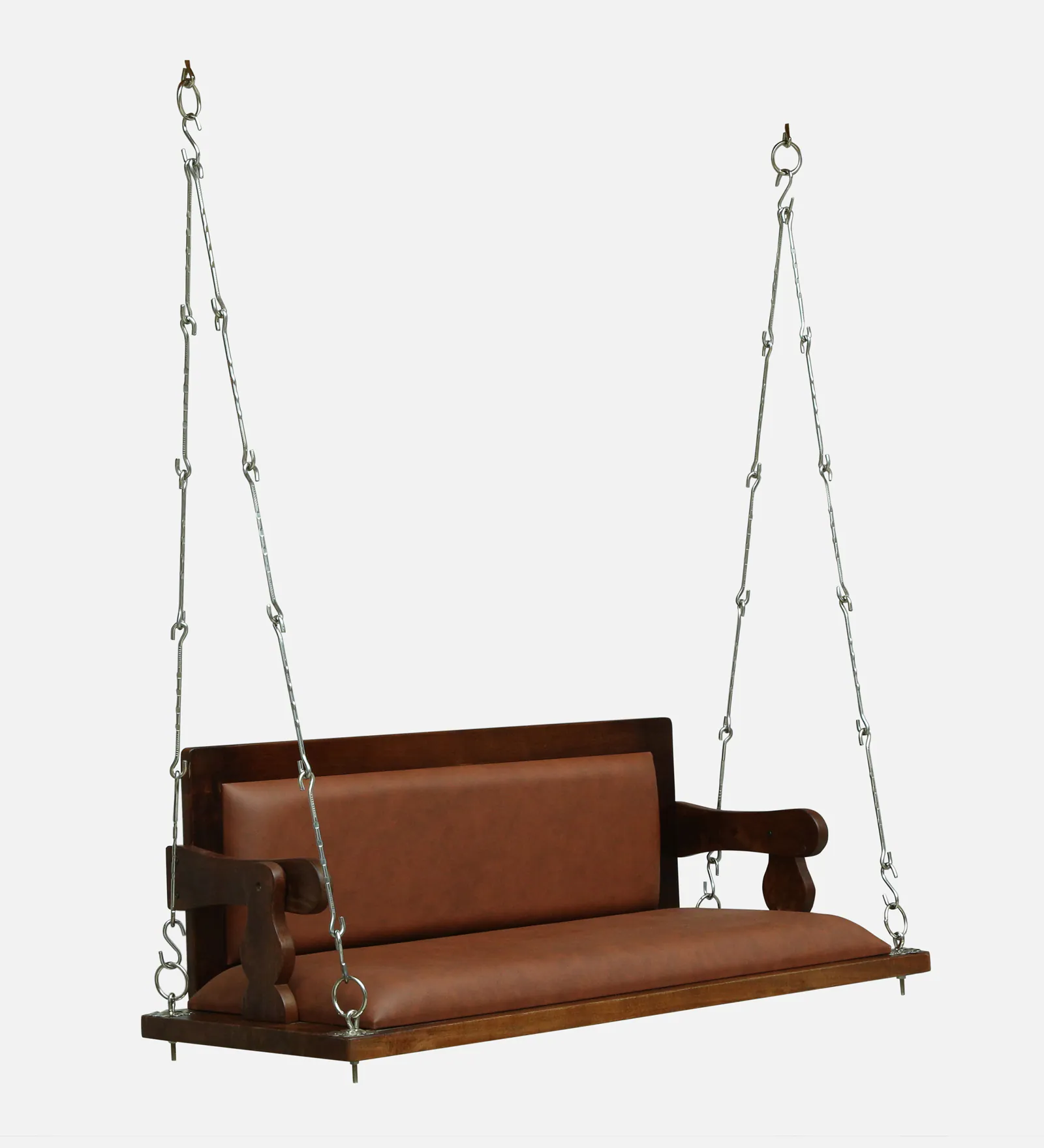 Serona Luxury Solid Sheesham Wood Wooden Swing with Cushioned Seat - Image 2