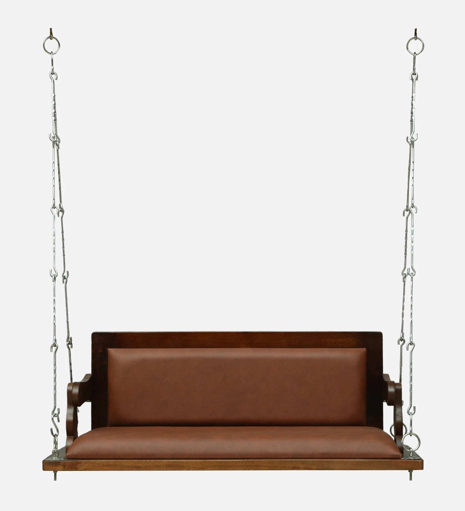 Serona Luxury Solid Sheesham Wood Wooden Swing with Cushioned Seat - Image 8