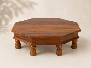 Shriyam Decorative Sheesham Wood Pooja Chowki