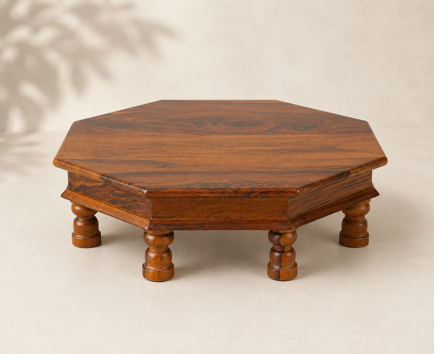 Shriyam Decorative Sheesham Wood Pooja Chowki