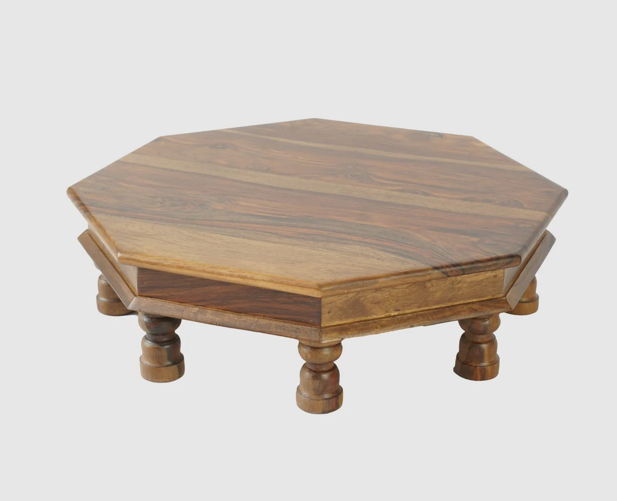 Shubh Aarambh Solid Wood Pooja Chowki with Traditional Design - Image 3