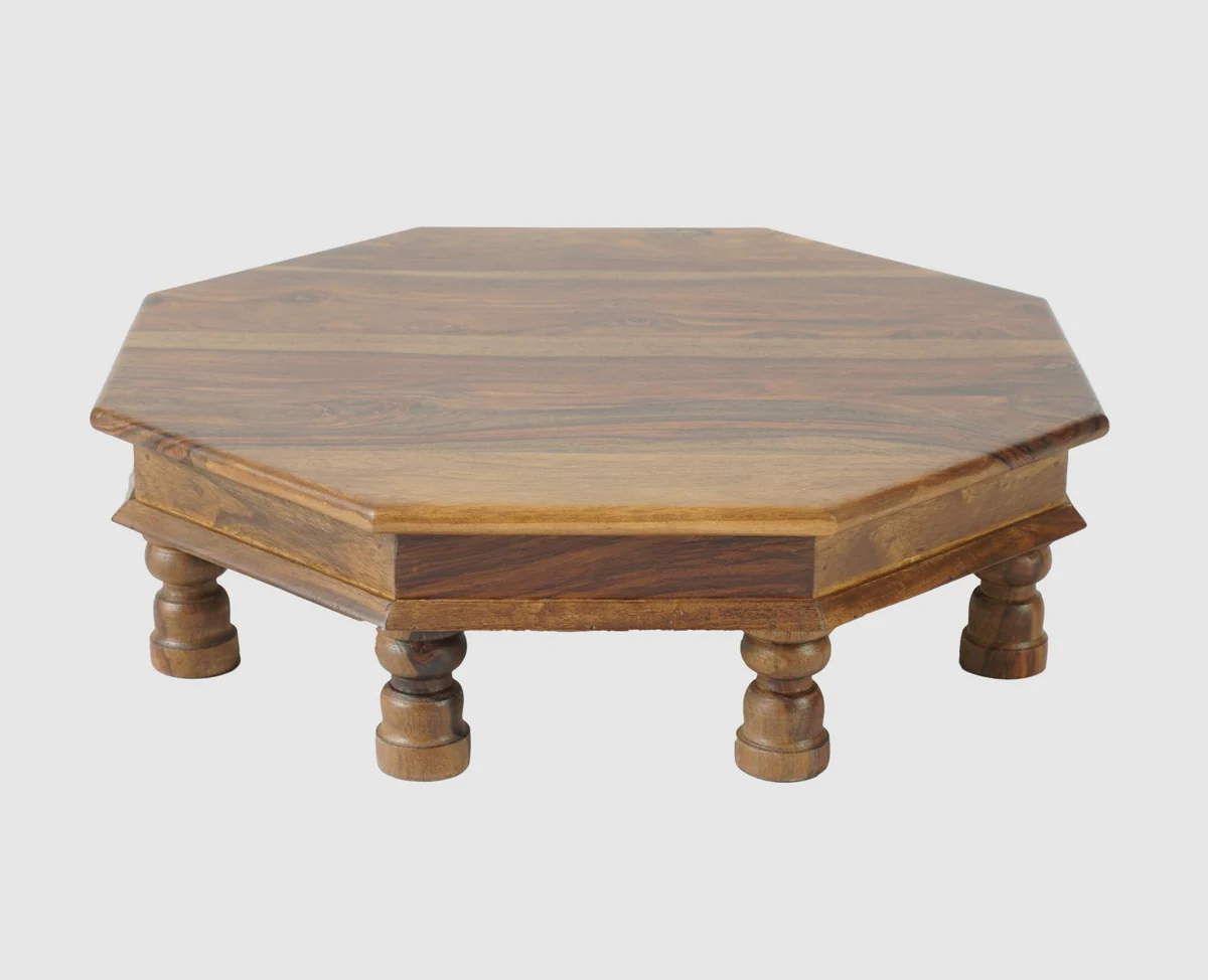 Shubh Aarambh Solid Wood Pooja Chowki with Traditional Design - Image 4