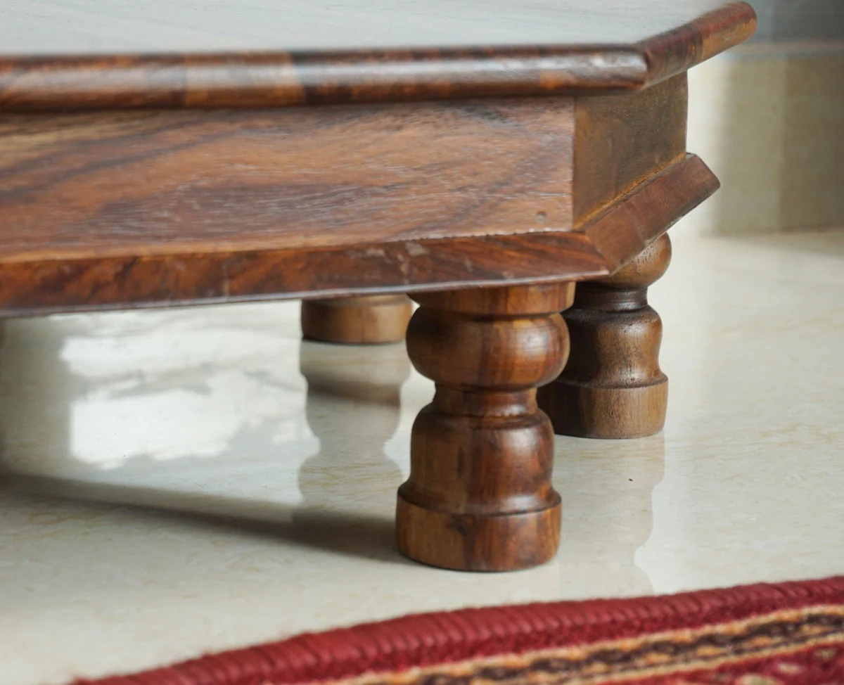 Shubh Aarambh Solid Wood Pooja Chowki with Traditional Design - Image 5