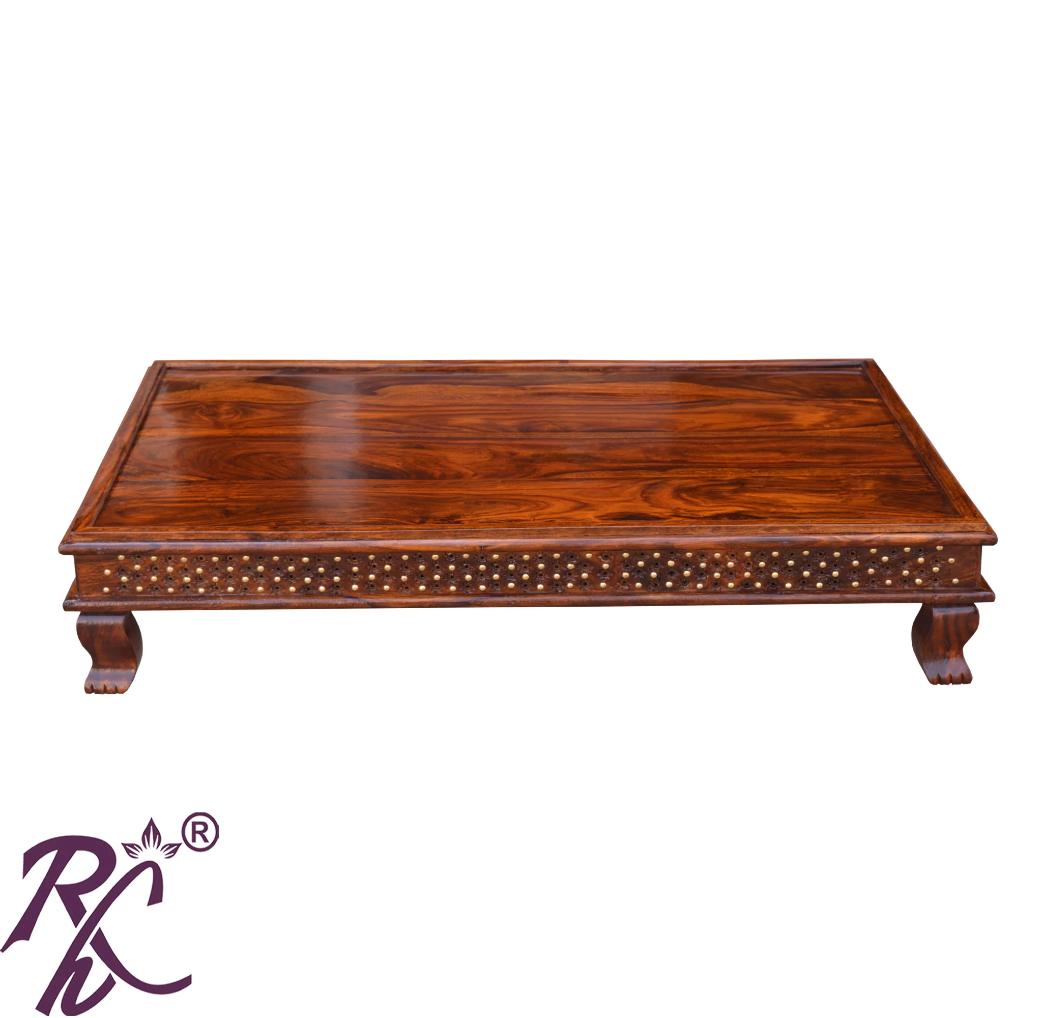 Siddharth Solid Sheesham Wood Chowki in Classic Finish - Image 2
