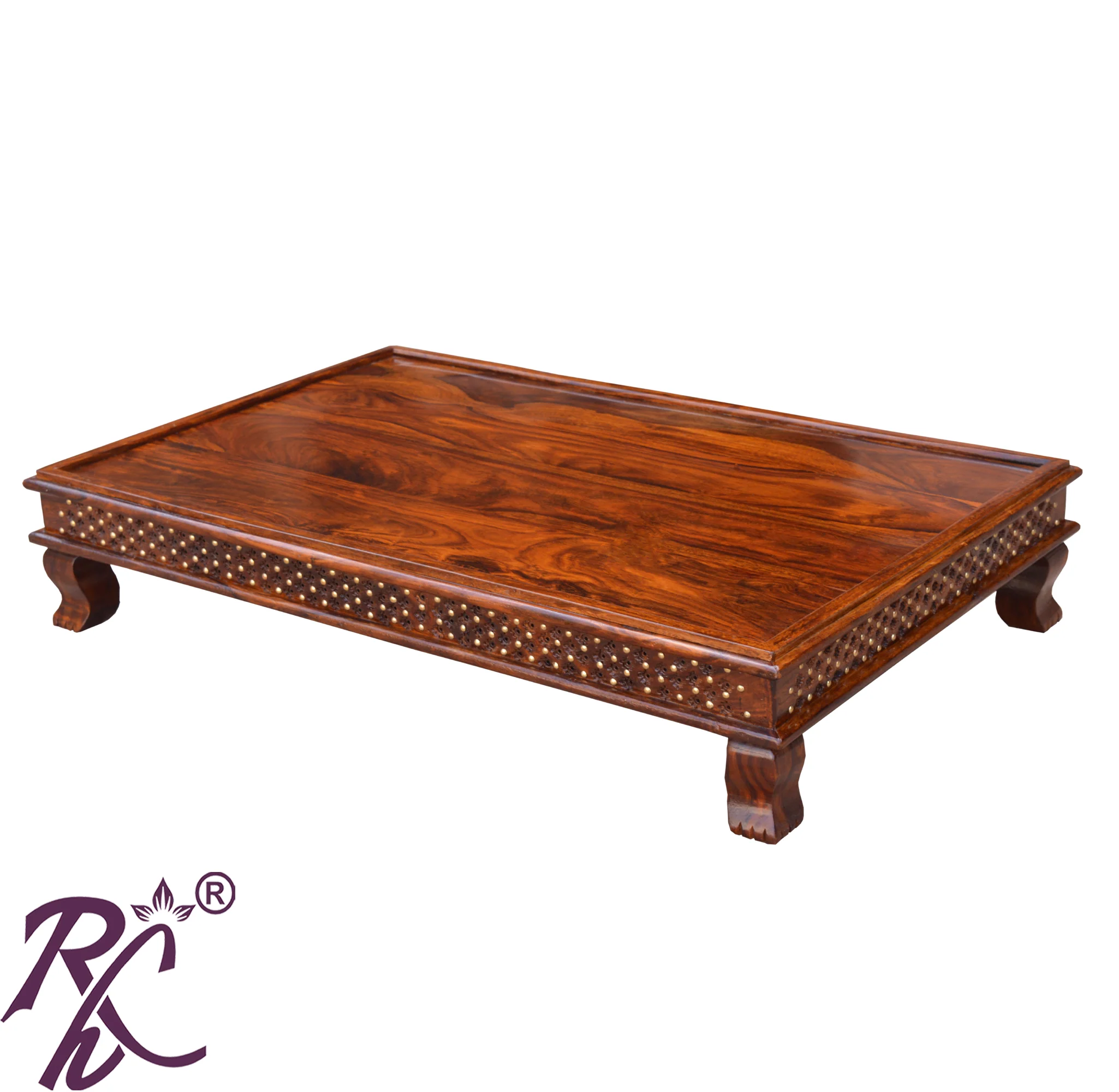 Siddharth Solid Sheesham Wood Chowki in Classic Finish - Image 3