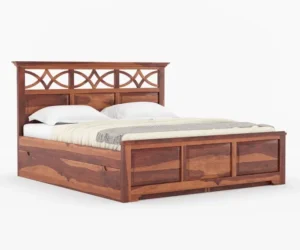Sierra Premium Solid Sheesham Wood Platform Storage Bed - Image 3