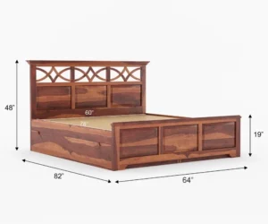 Sierra Premium Solid Sheesham Wood Platform Storage Bed - Image 7