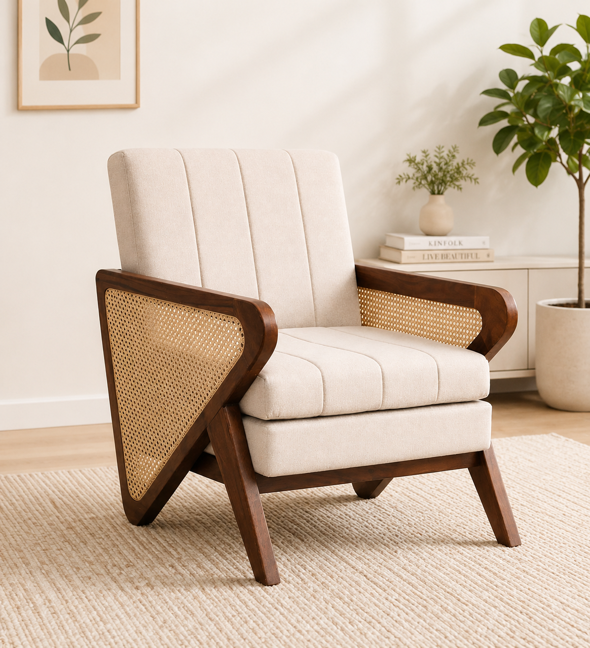 Signature Collection Solid Wood 1 Seater Sofa for Modern Living Spaces