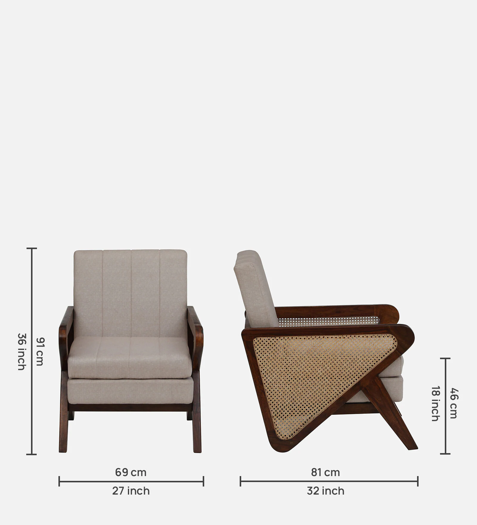 Signature Collection Solid Wood 1 Seater Sofa for Modern Living Spaces - Image 5