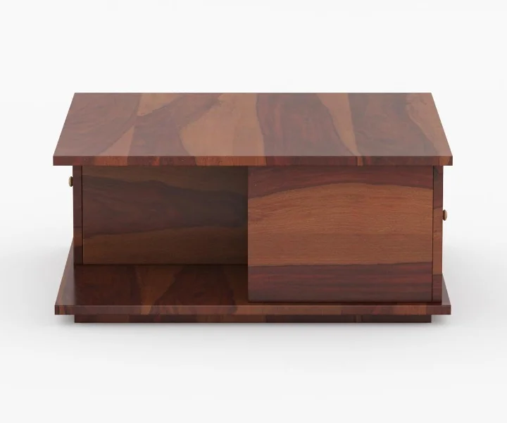 Solid Sheesham Wood Coffee Table with Natural Wood Grain Finish - Image 2