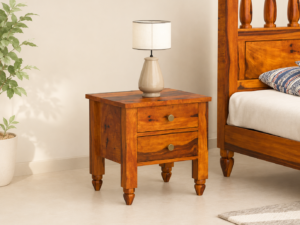 Solid Wood Bedside Table with Drawer